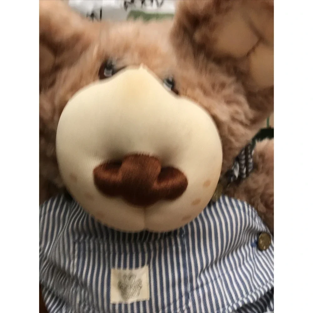 Furskin Teddy Bear Vintage 1983 overalls 24 Inches‎